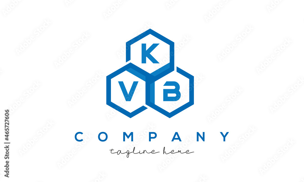 KVB letters design logo with three polygon hexagon logo vector template KVB letters design logo with three polygon hexagon logo vector template