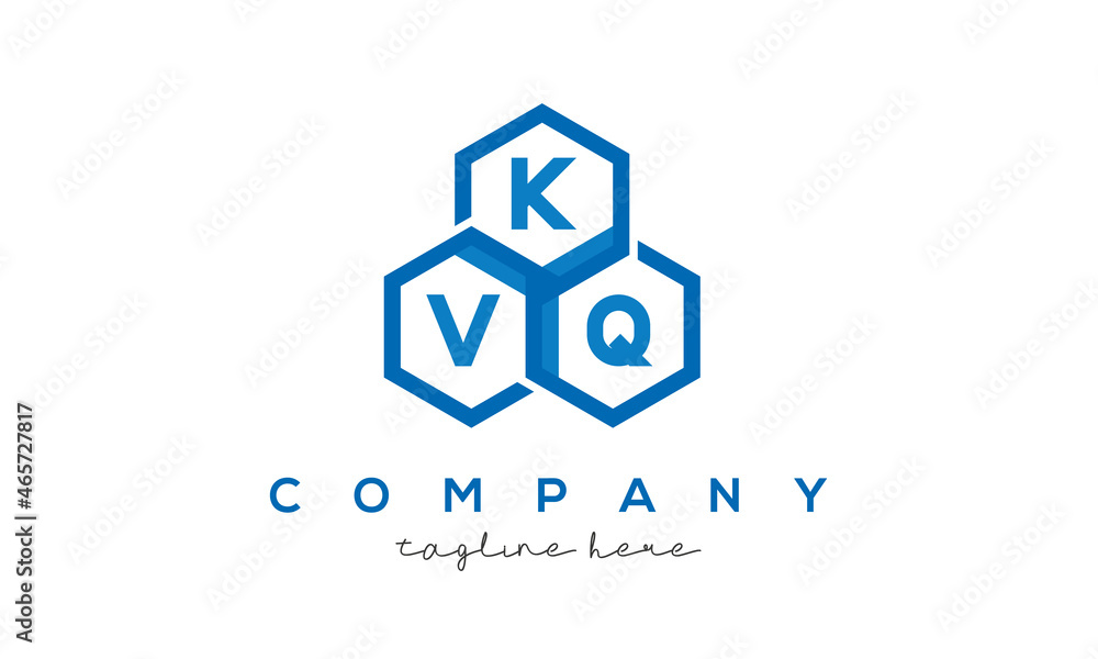 KVQ letters design logo with three polygon hexagon logo vector template KVQ letters design logo with three polygon hexagon logo vector template
