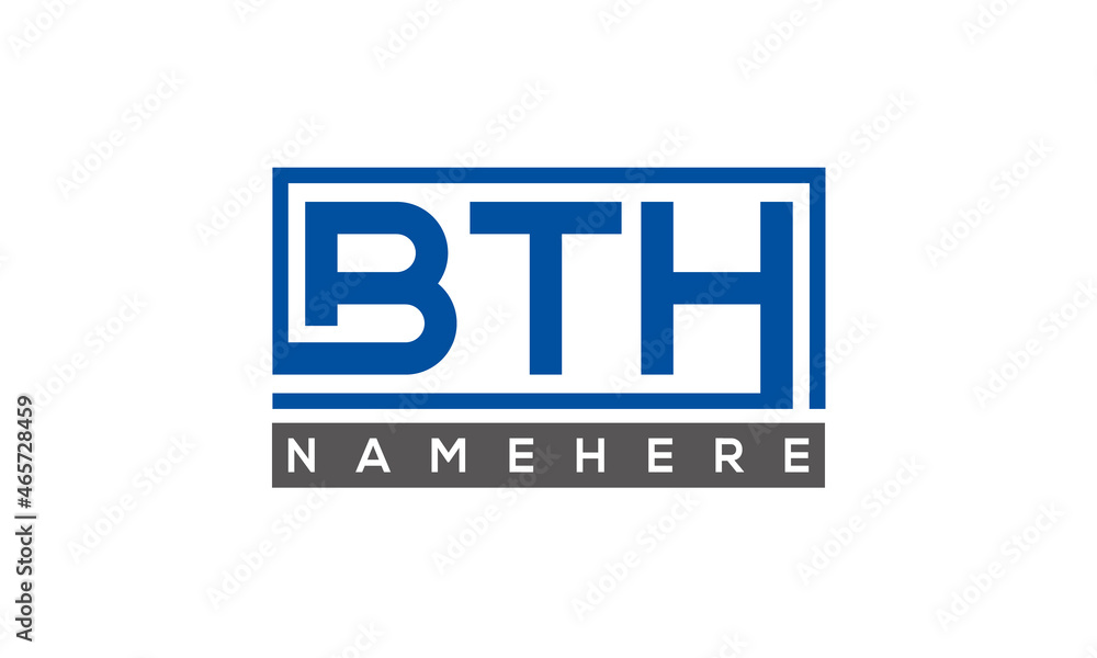 BTH Letters Logo With Rectangle Logo Vector BTH Letters Logo With Rectangle Logo Vector