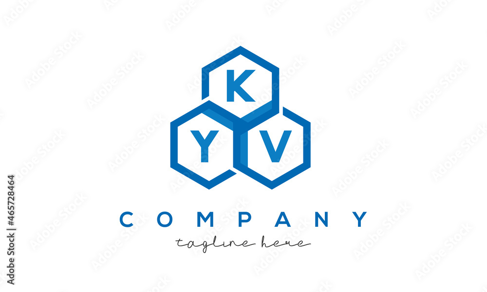 KYV letters design logo with three polygon hexagon logo vector template KYV letters design logo with three polygon hexagon logo vector template
