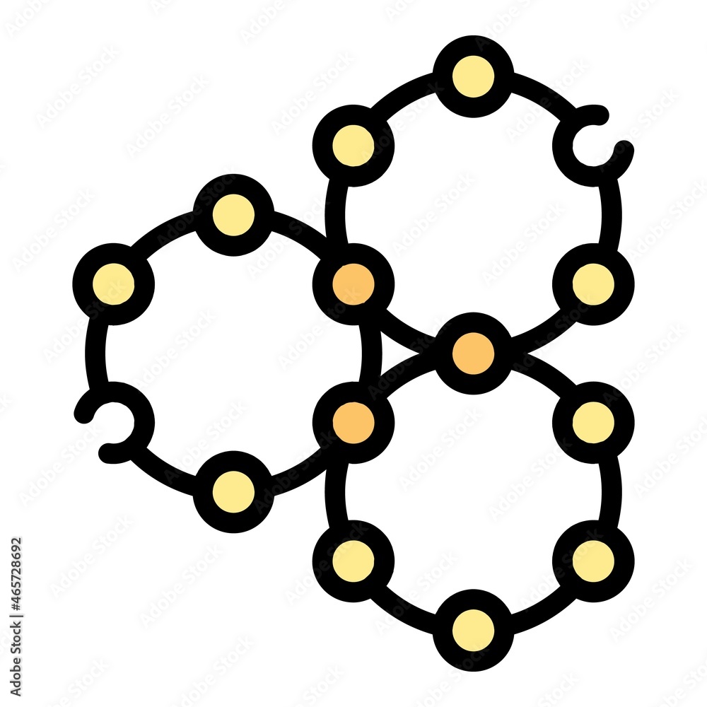 Cells structure icon. Outline cells structure vector icon color flat isolated Cells structure icon. Outline cells structure vector icon color flat isolated