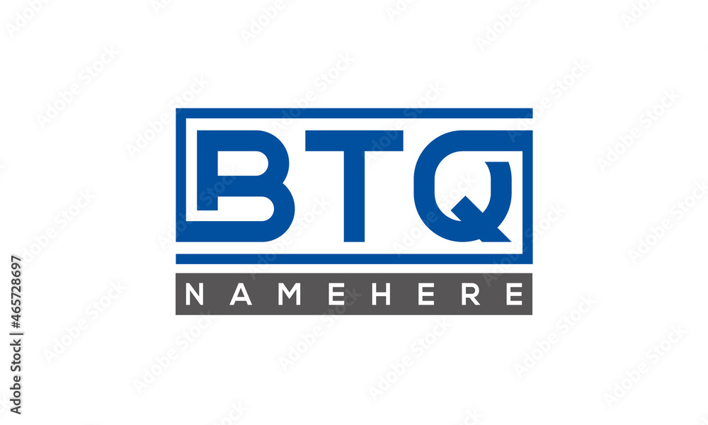 BTQ Letters Logo With Rectangle Logo Vector BTQ Letters Logo With Rectangle Logo Vector