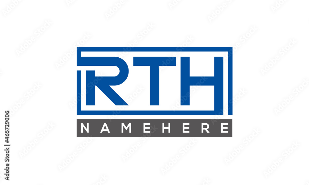 RTH Letters Logo With Rectangle Logo Vector RTH Letters Logo With Rectangle Logo Vector