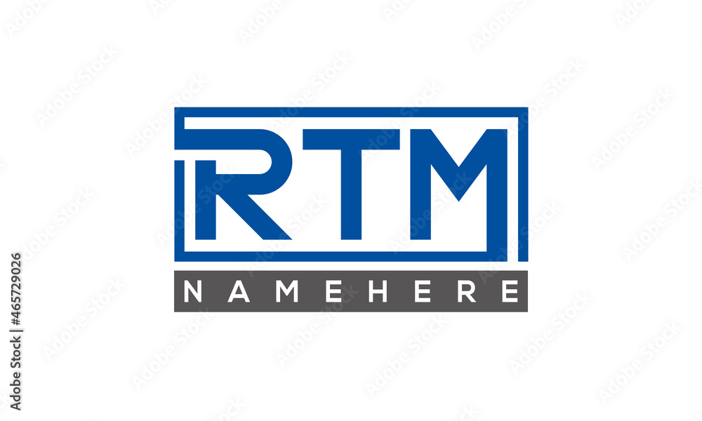 RTM Letters Logo With Rectangle Logo Vector RTM Letters Logo With Rectangle Logo Vector