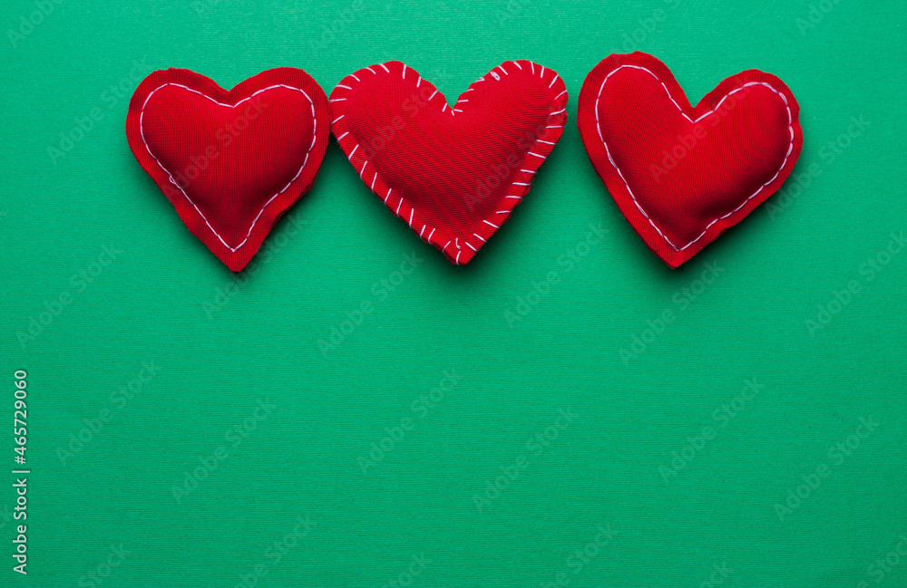 Obraz premium decoration holiday valentines day design green background top view