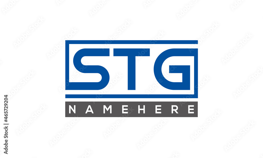STG Letters Logo With Rectangle Logo Vector STG Letters Logo With Rectangle Logo Vector