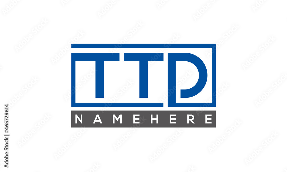 TTD Letters Logo With Rectangle Logo Vector TTD Letters Logo With Rectangle Logo Vector