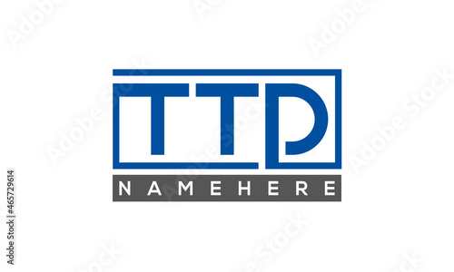 TTD Letters Logo With Rectangle Logo Vector 