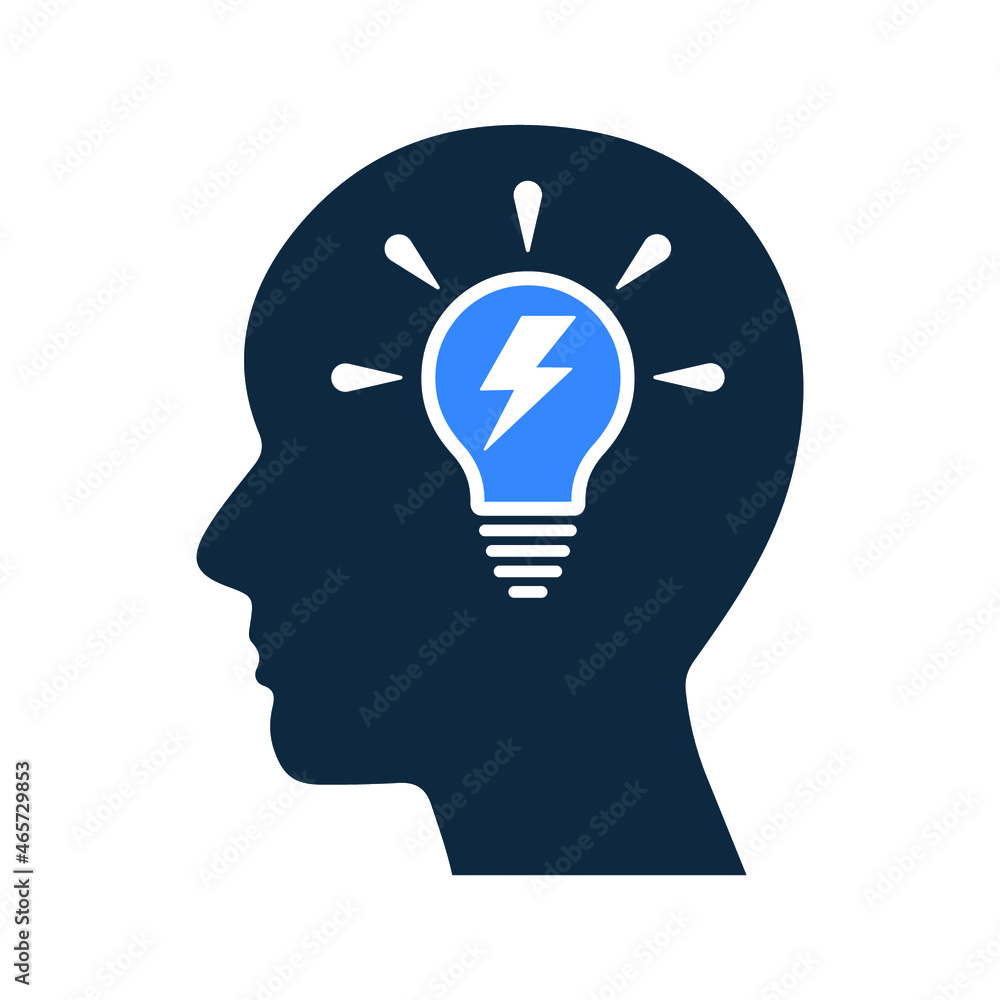 Great, idea, thinking, light, head icon. Simple vector design. Great, idea, thinking, light, head icon. Simple vector design.
