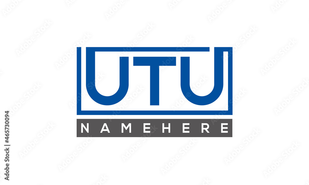 UTU Letters Logo With Rectangle Logo Vector UTU Letters Logo With Rectangle Logo Vector