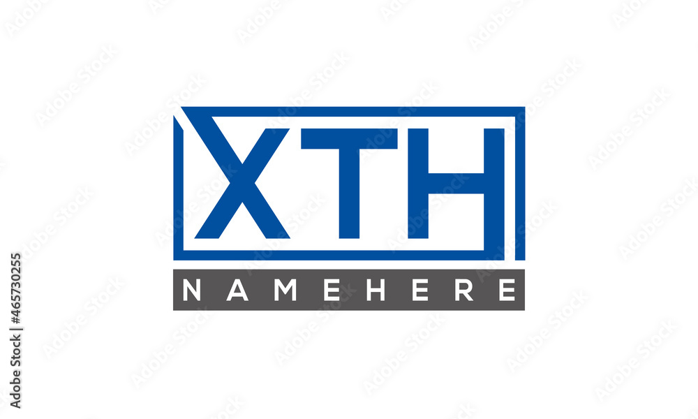 XTH Letters Logo With Rectangle Logo Vector XTH Letters Logo With Rectangle Logo Vector