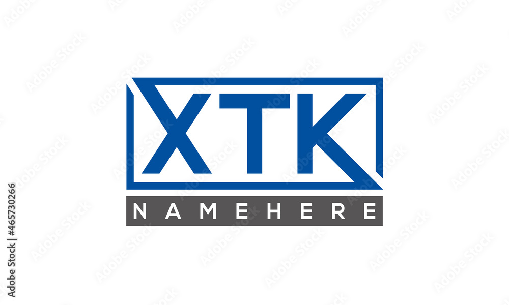 XTK Letters Logo With Rectangle Logo Vector XTK Letters Logo With Rectangle Logo Vector