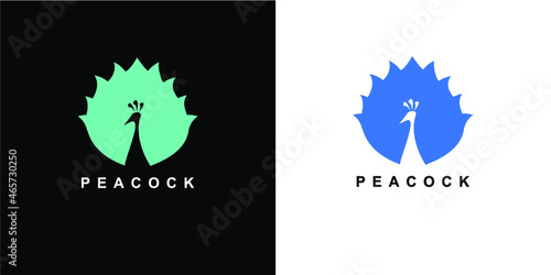 minimalist peacock logo design 