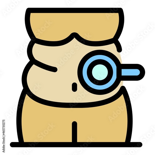 Fat body icon. Outline fat body vector icon color flat isolated