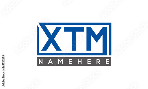 XTM Letters Logo With Rectangle Logo Vector 