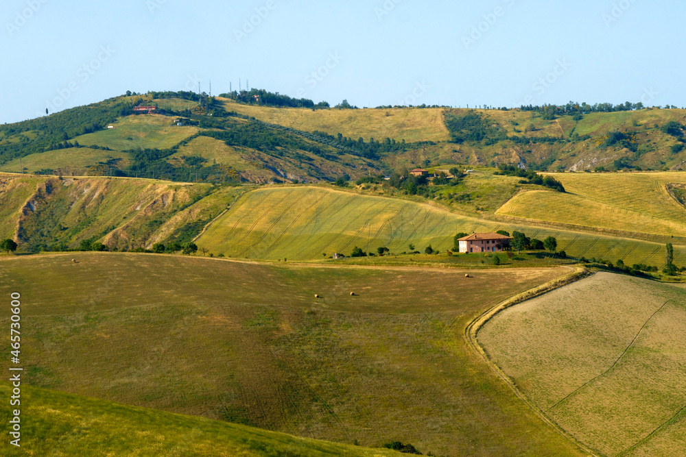 Rural landscape on the hills near Bologna, Emilia-Romagna.