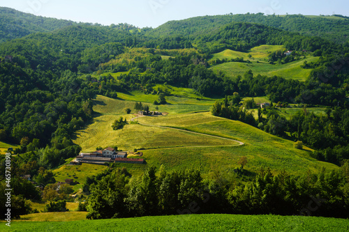 Rural landscape along the road from Pavullo nel Frignano to Polinago  Emilia-Romagna.