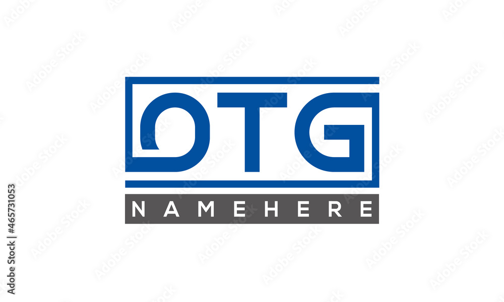 OTG Letters Logo With Rectangle Logo Vector OTG Letters Logo With Rectangle Logo Vector