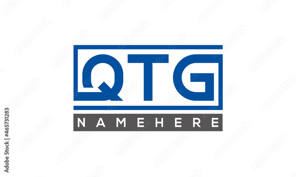 QTG Letters Logo With Rectangle Logo Vector QTG Letters Logo With Rectangle Logo Vector