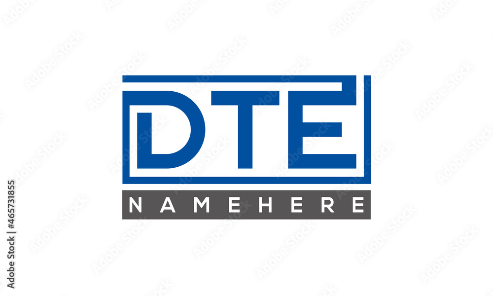 DTE Letters Logo With Rectangle Logo Vector DTE Letters Logo With Rectangle Logo Vector