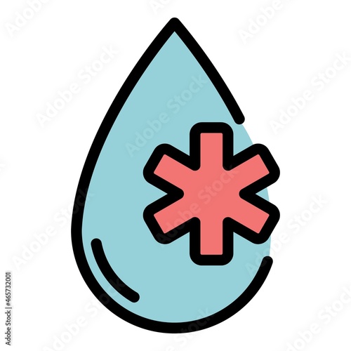 Care drops icon. Outline care drops vector icon color flat isolated