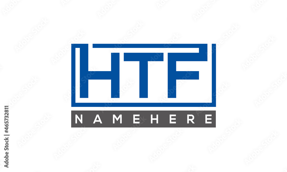 HTF Letters Logo With Rectangle Logo Vector HTF Letters Logo With Rectangle Logo Vector
