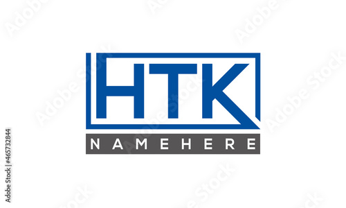 HTK Letters Logo With Rectangle Logo Vector	 photo