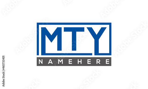 MTY Letters Logo With Rectangle Logo Vector	 photo