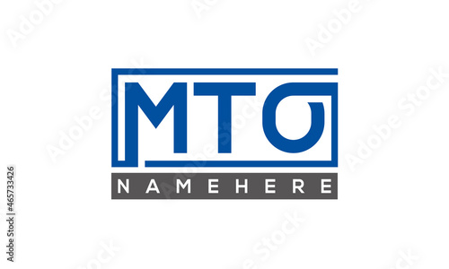 MTO Letters Logo With Rectangle Logo Vector 