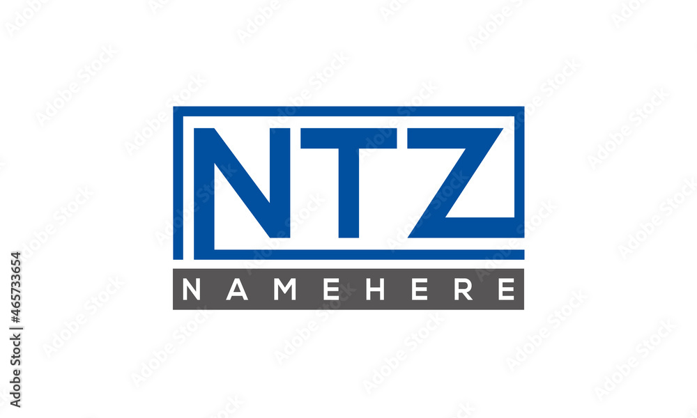 NTZ Letters Logo With Rectangle Logo Vector NTZ Letters Logo With Rectangle Logo Vector