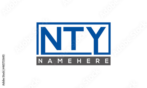 NTY Letters Logo With Rectangle Logo Vector 