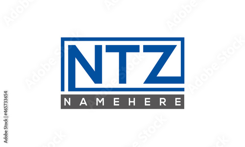 NTZ Letters Logo With Rectangle Logo Vector	 photo