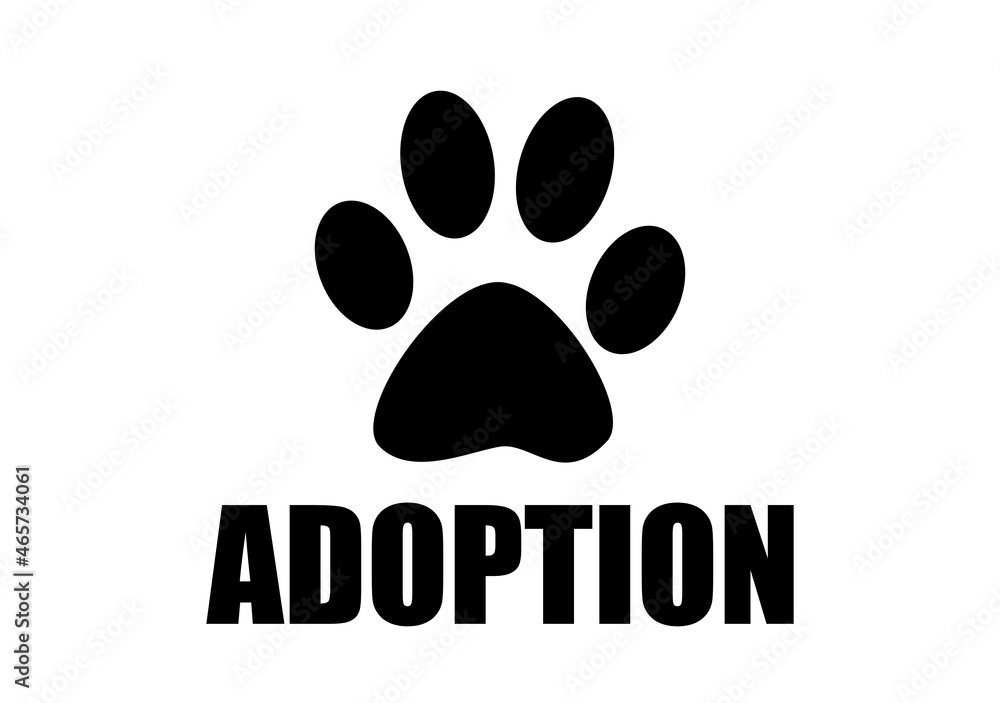 Icono negro de huella de perro de adoptar perro como mascota. Icono negro de huella de perro de adoptar perro como mascota.