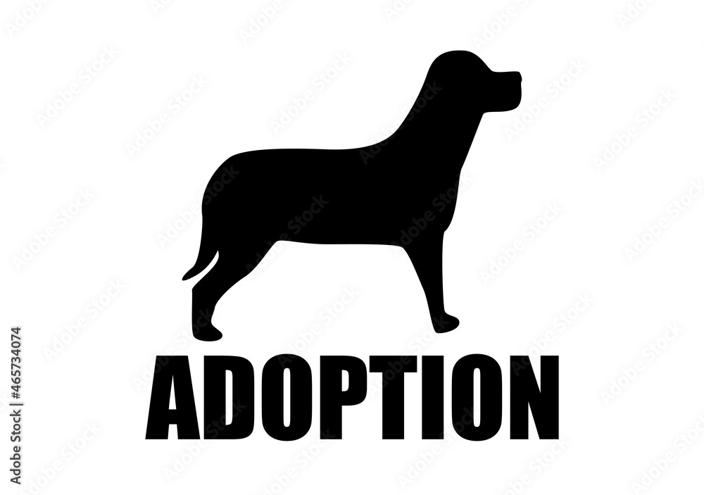 Icono negro de adoptar perro como mascota.