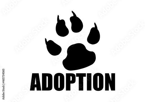 Icono negro de huella de gato de adoptar perro como mascota.