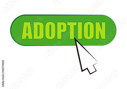 Icono de botón verde de adoptar en fondo blanco.