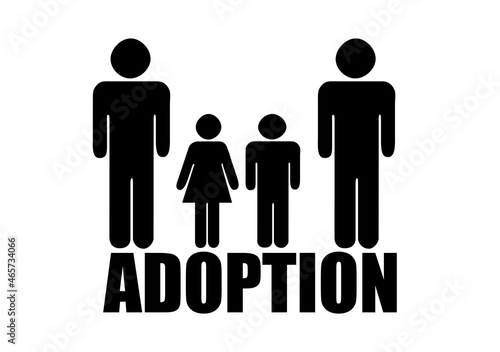 Icono de pareja de gays adoptando hijos.
