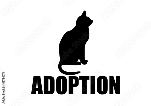 Icono negro de adoptar gato como mascota.