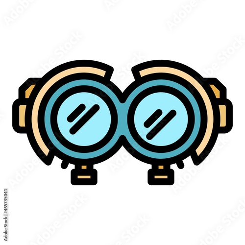 Eyesight testing device icon. Outline eyesight testing device vector icon color flat isolated