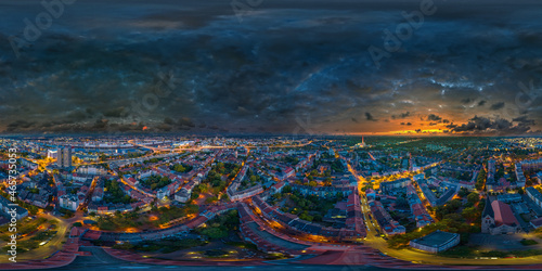 Ludwigshafen and Mannheim 360   x 180   aerial skypano at night