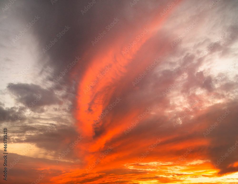 Dramatic sunset cloud formations