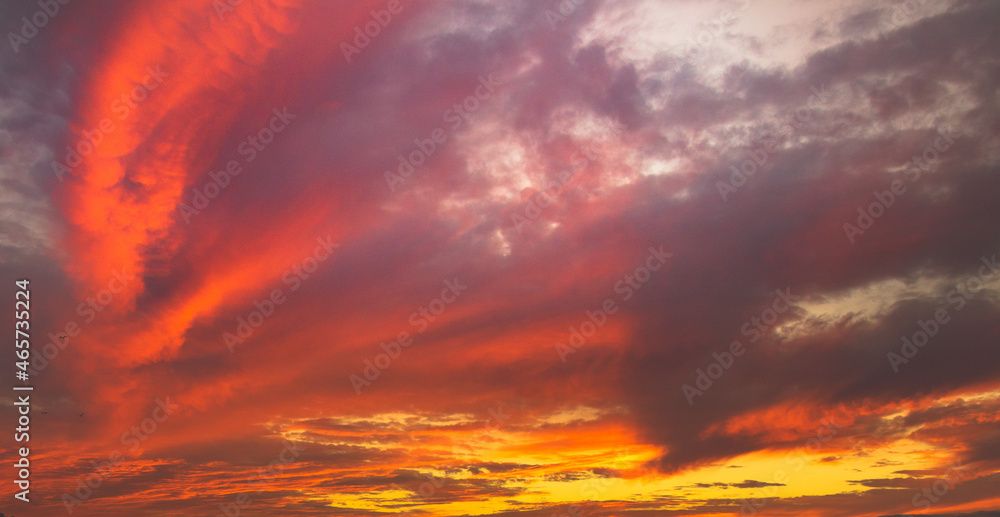 Dramatic sunset cloud formations