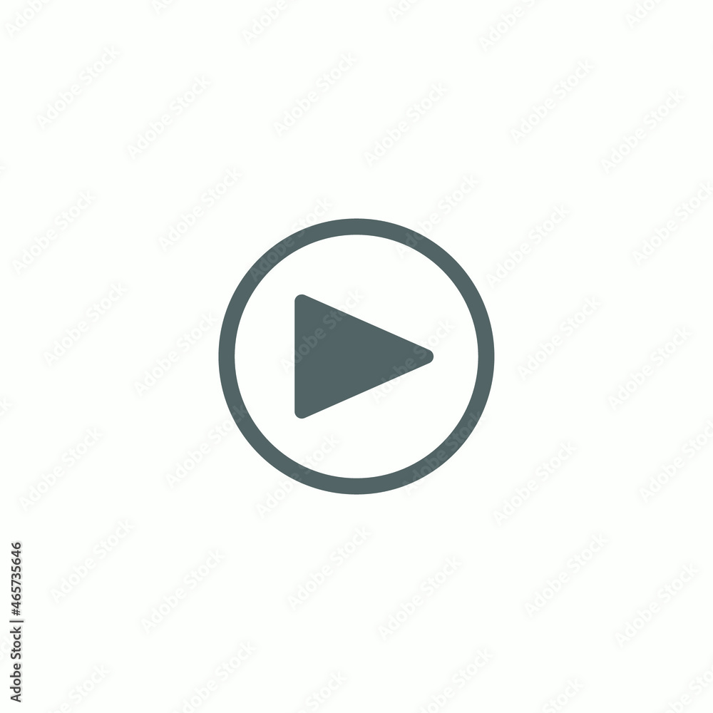Play button icon in trendy flat style isolated on grey background. Play symbol for your web site design, logo, app, UI. Vector illustration, EPS10. Play button icon in trendy flat style isolated on grey background. Play symbol for your web site design, logo, app, UI. Vector illustration, EPS10.