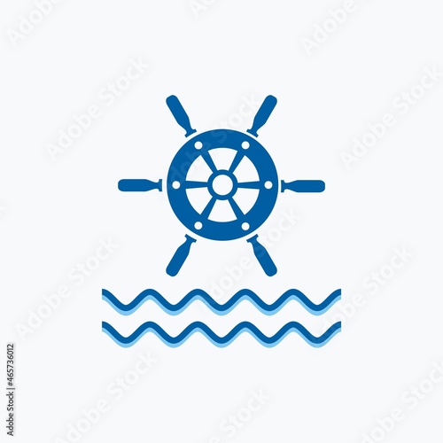 Ship rudder image icon with simple and flat design