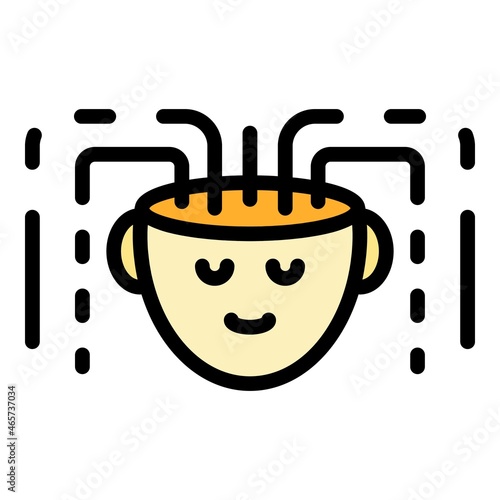 Truncated head and lines icon. Outline truncated head and lines vector icon color flat isolated