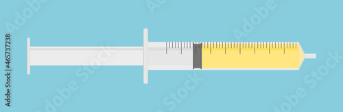 Liquid filled disposable medical syringe