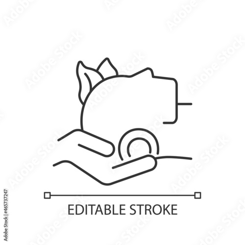Craniosacral therapy linear icon. Relieve tightness in head. Alternative therapy. Migraine relief. Thin line customizable illustration. Contour symbol. Vector isolated outline drawing. Editable stroke