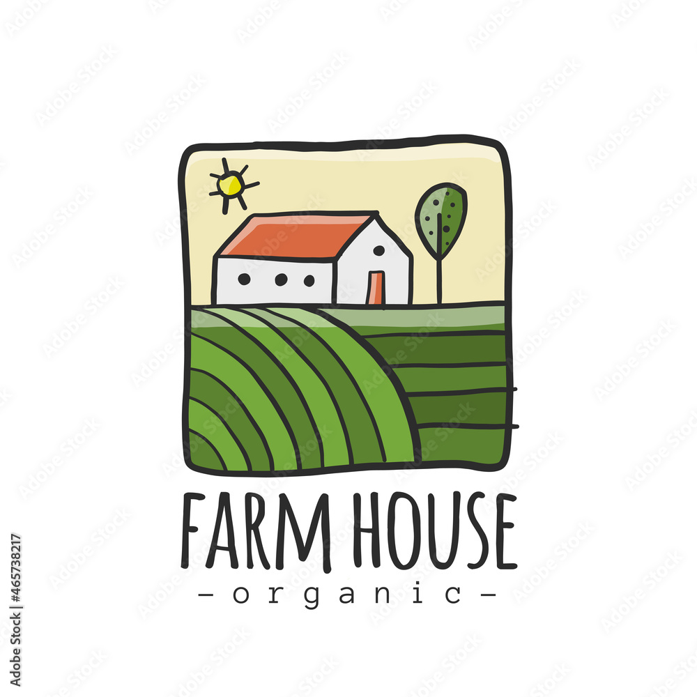 Eco farm - vector logo template concept. Organic product sign ...