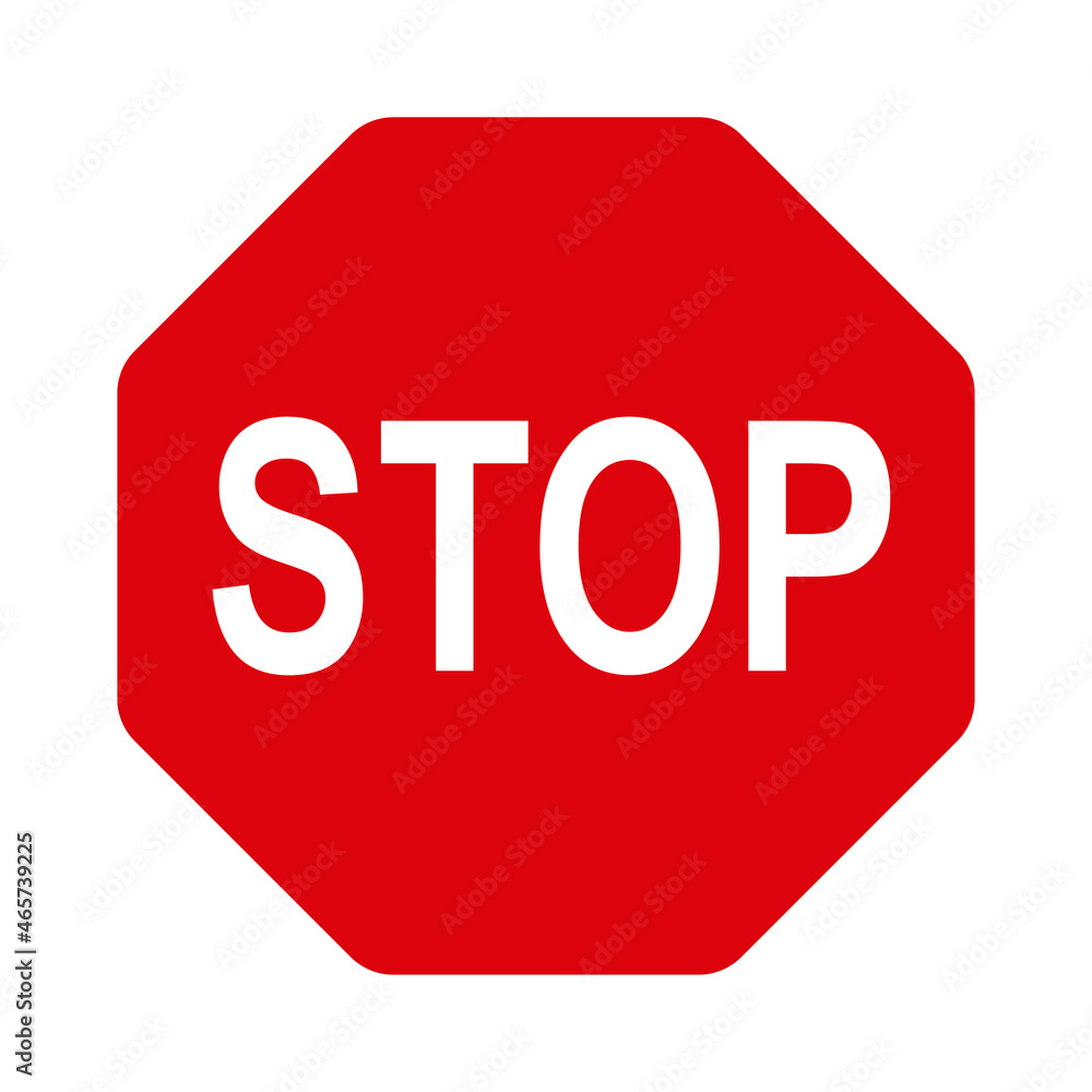 Stop sign. Red warning symbol. Forbidden way Stop sign. Red warning symbol. Forbidden way