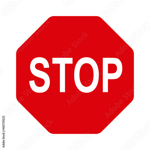 Stop sign. Red warning symbol. Forbidden way